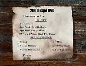 Main menu showing the 10 classes of horses
