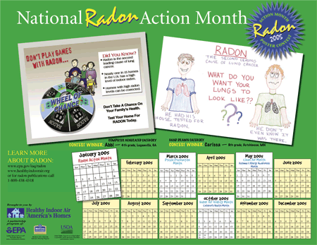2005 National Radon Action Month calendar cover.