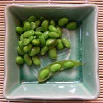 Shelled edamame which has been removed from the pods.