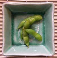 Edamame left in the pods, inshell.