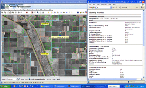 View of Map and Soils Layer
Drill Down from Web-Based GIS