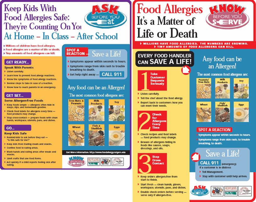 Food Allergy Factsheets (also
available in Spanish)