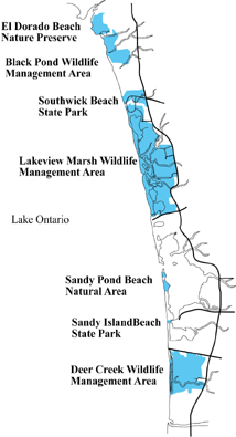 The Eastern Lake Ontario Dune
and Wetland Area Includes Seven Properties Open to the Public