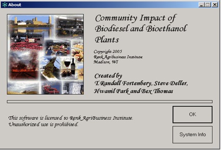 Front Page of the BDBE Program Screens