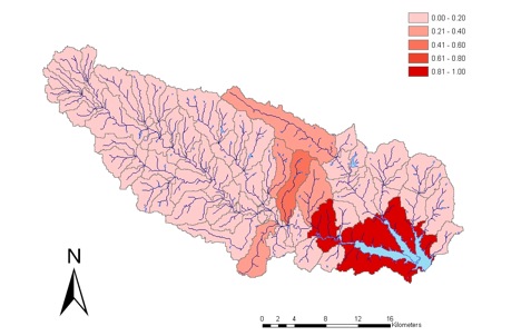 Computed Sediment Delivery Ratios for Pomona Lake