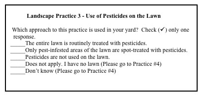 Example from the Questionnaire of One of the Six Landscape Practices Examined