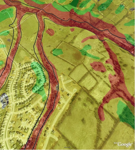 Soil Survey Derived Map of Suitability for Dwellings Without Basements