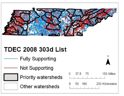 Tennessee HUC-8 Priority
Watersheds and Streams