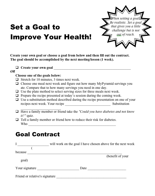 Example of the Goal-Setting Activity