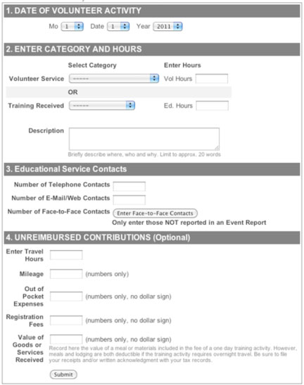 Volunteer Hour Reporting Form