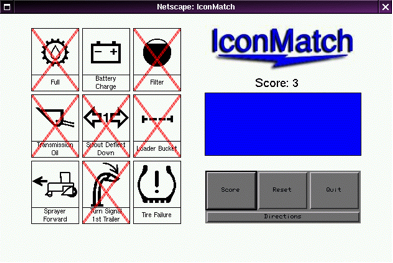 The IconMatch Module as It
Appears in the Browsers After All Descriptions Were Placed and the
Score Button Activated (Schwab et al., 1996)