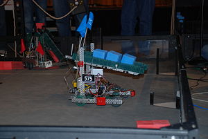 A VEX® Robot Manipulating Game Elements During a Competition