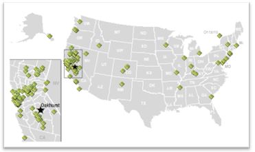 Location of Donors Sending in Packages of Socks with Legible Return Addresses - Map by Sarah Lewis