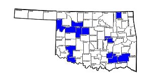 Geographic Dispersion of Oklahoma Counties Surveyed