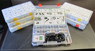 The Six Parts Trays Used to Organize the LEGO Mindstorms Kits