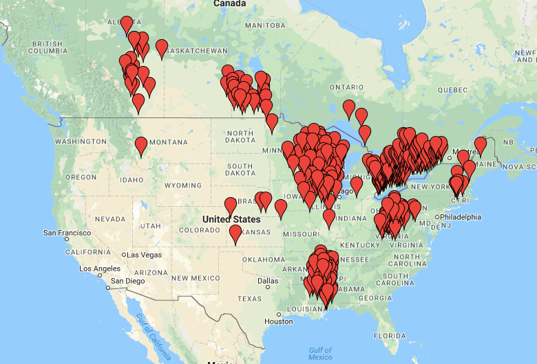 Known Communities That Have Completed a First Impressions Program on a Map.