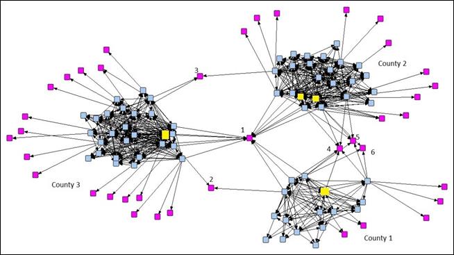 Network Map of Three Task Forces